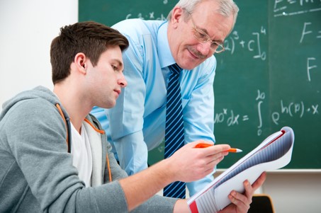 student receiving maths tutoring