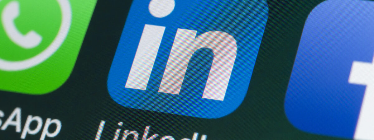 LinkedIn button on an iPhone
