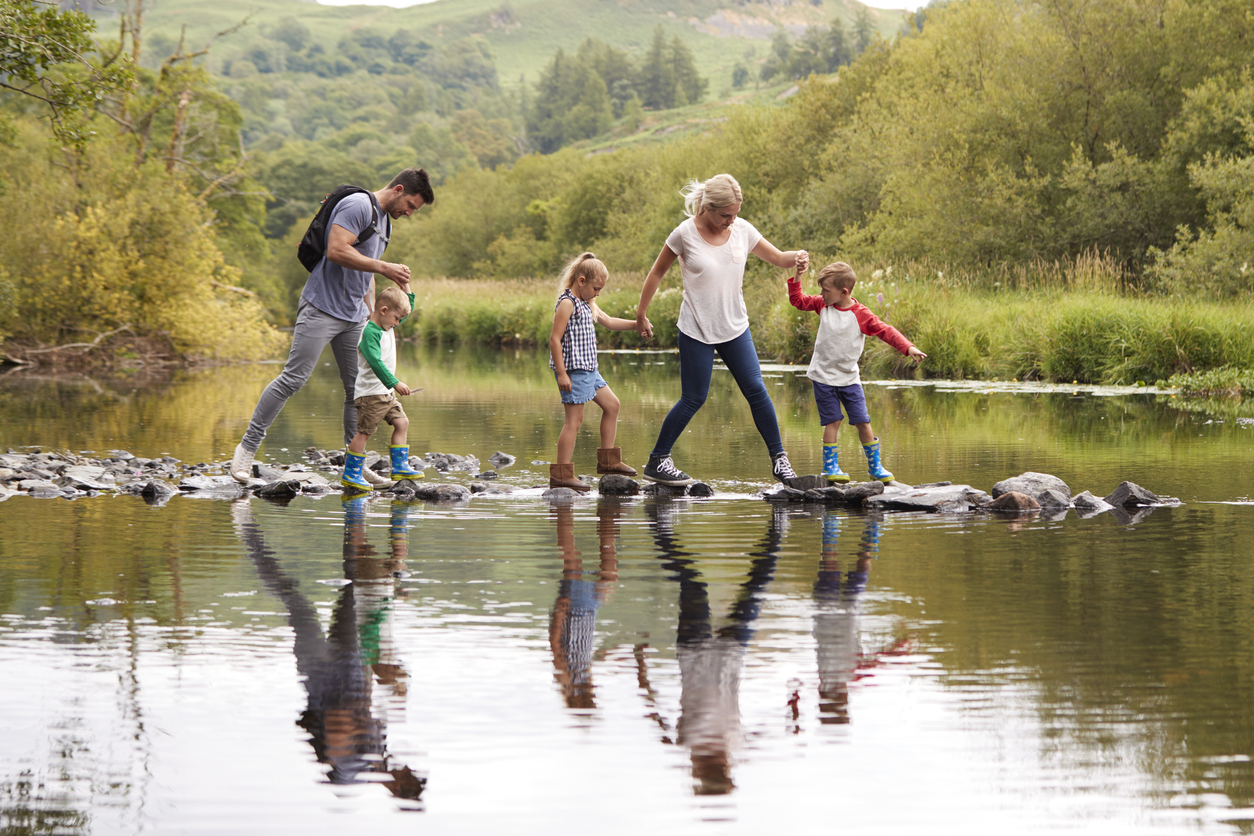 family hiking in lake district